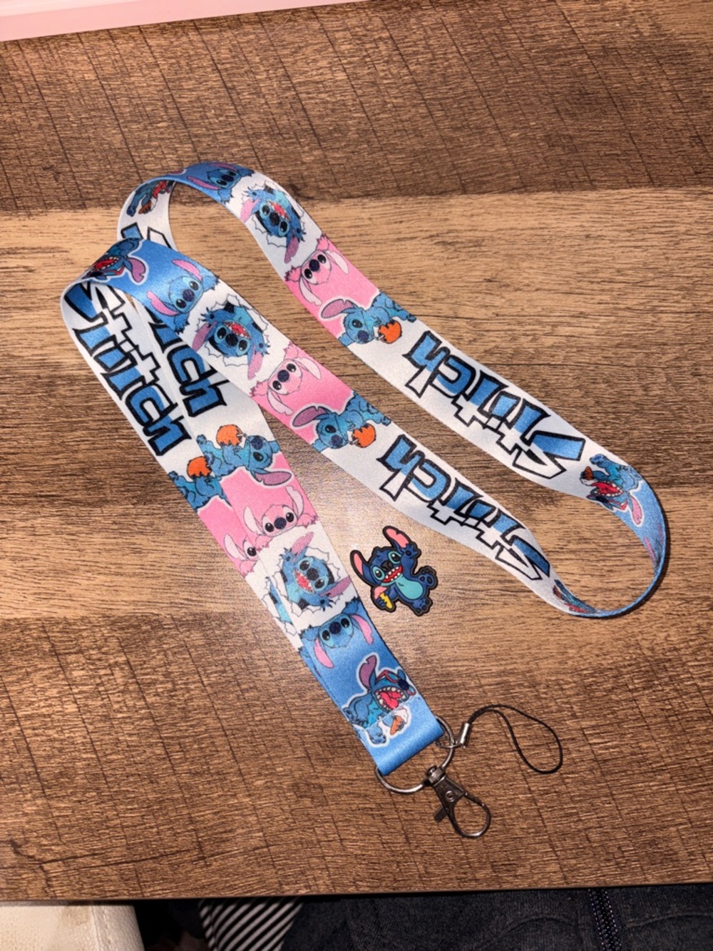 Disney Stitch Lanyard in Blue and Pink